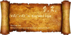 Vörös Karmelina névjegykártya